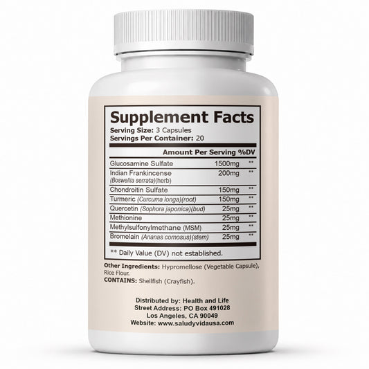 ARTRIFLEX™ – Información del Suplemento: glucosamina, condroitina, boswellia y cúrcuma