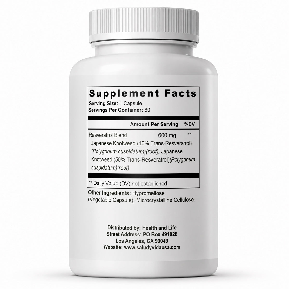 NATURAL CELL – Información del Suplemento: mezcla de resveratrol de knotweed japón